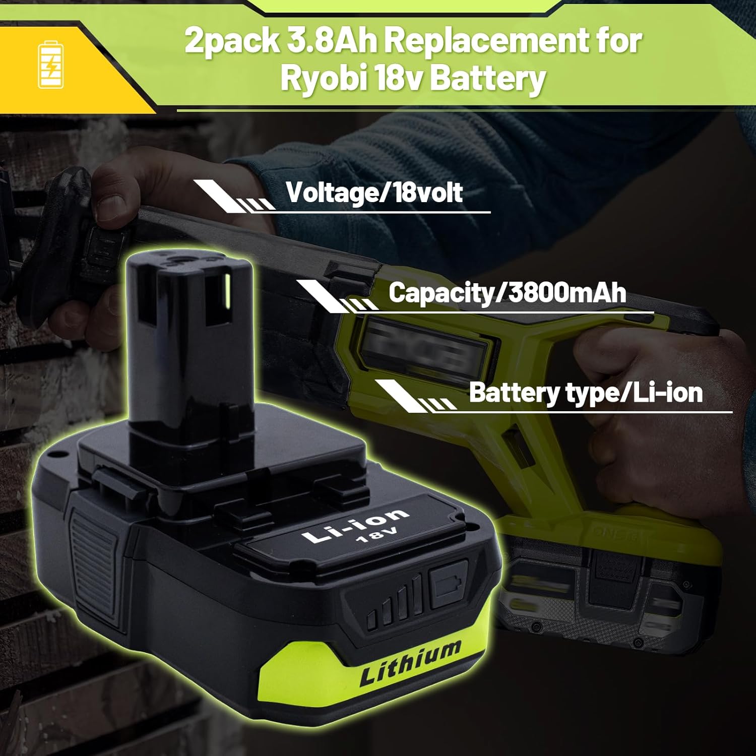 Revitalize Your Ryobi Tools: 3800mAh Battery Replacement Review 2 Revitalize Your Ryobi Tools: 3800mAh Battery Replacement Review - Image 2