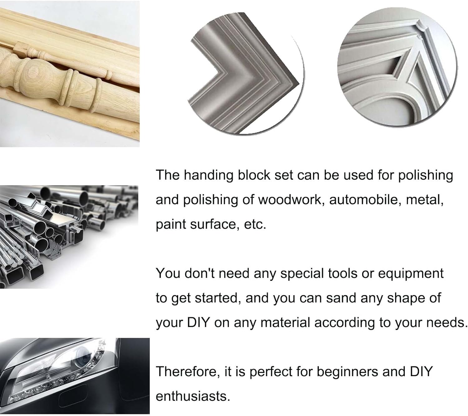 Versatile 16pc Sanding Block Set for Wood, Auto, Craft - Interchangeable Pads 5 Versatile 16pc Sanding Block Set for Wood, Auto, Craft - Interchangeable Pads - Image 5