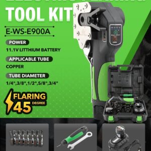 Pro Electric Copper Pipe Flaring Tool Kit 5 Dies 1/4″-3/4″ Rechargeable Battery