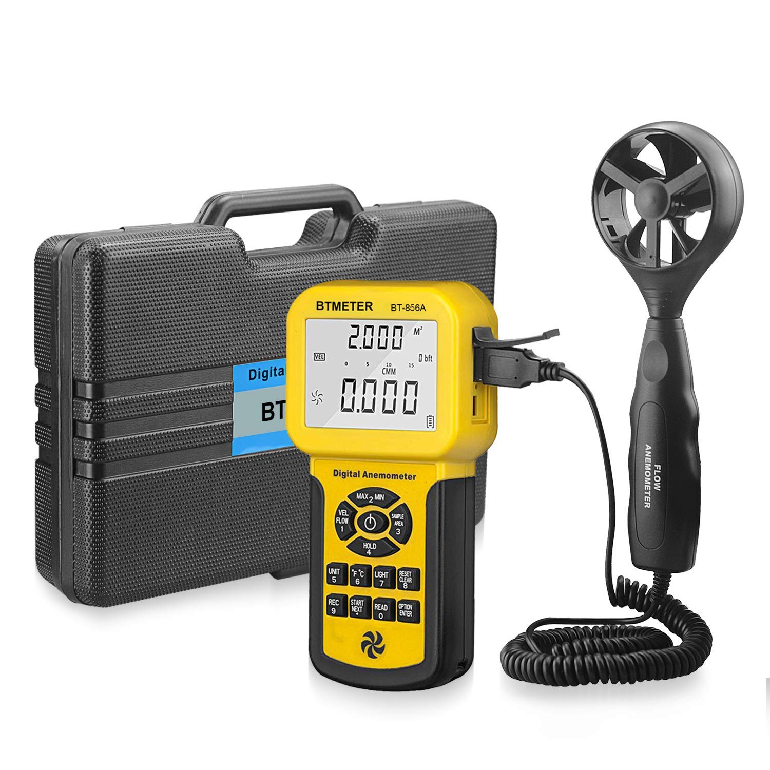 Professional HVAC Wind Speed Meter - Digital Anemometer with Temperature & CFM 1 hvac tools meter