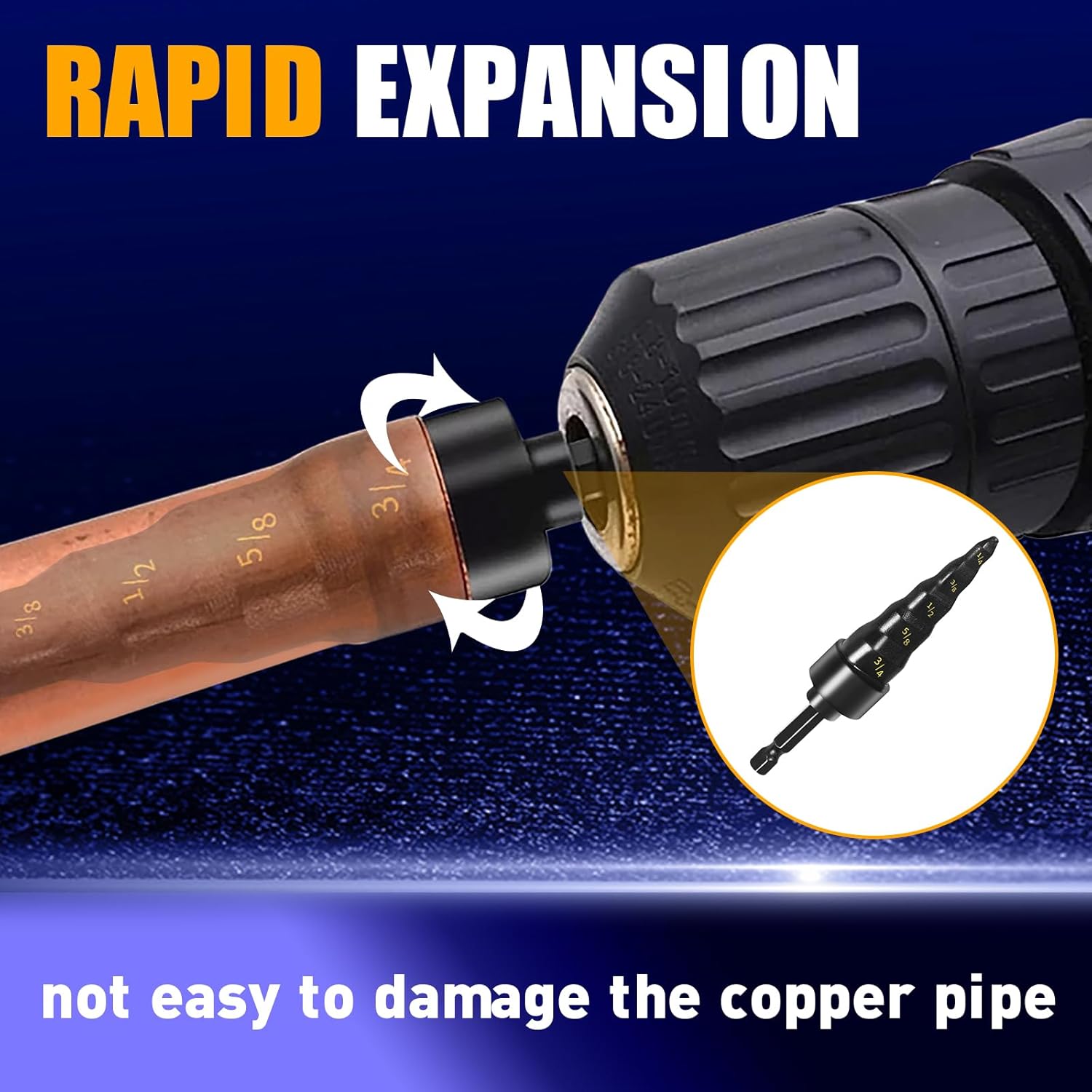 Professional 5-in-1 HVAC Copper Pipe Expander Tool with 5 Swaging Drill Bits 3 Professional 5-in-1 HVAC Copper Pipe Expander Tool with 5 Swaging Drill Bits - Image 3