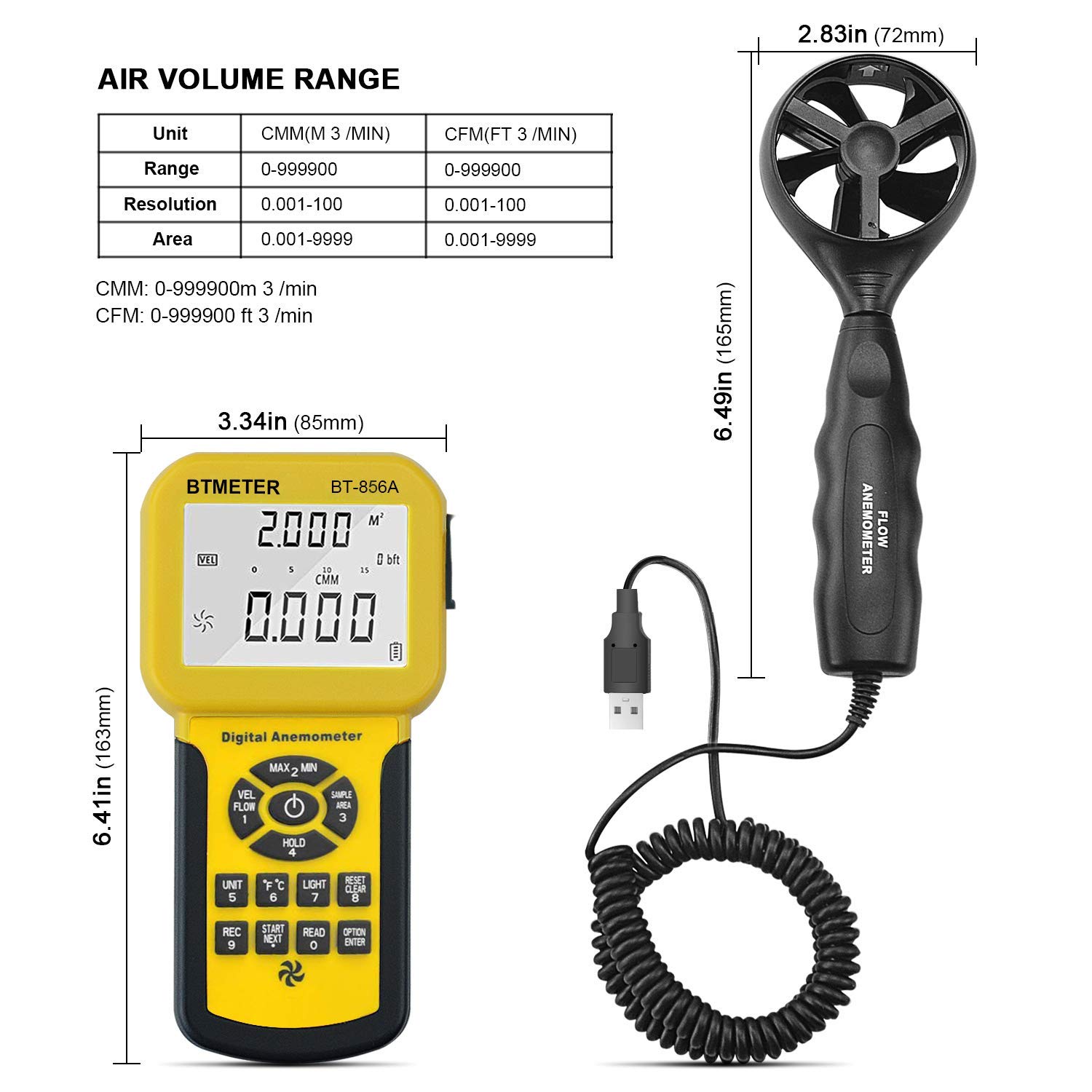 Professional HVAC Wind Speed Meter - Digital Anemometer with Temperature & CFM 5 Professional HVAC Wind Speed Meter - Digital Anemometer with Temperature & CFM - Image 5