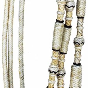 CHALLENGER Horse Western Tack Natural Leather Rawhide Romel Romal Reins Tooled Popper 66BT04