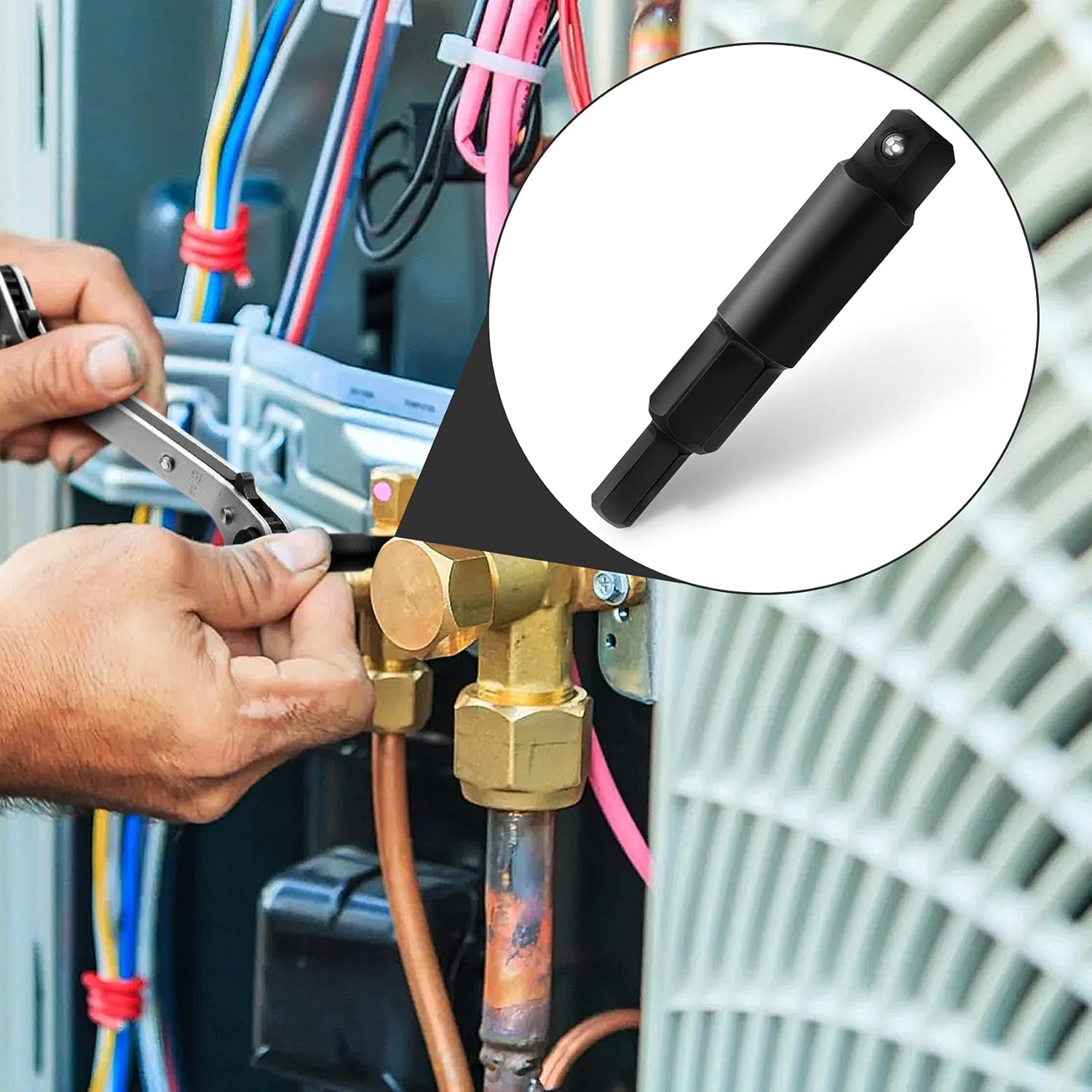 HVAC Service Hex Wrench 3/16-5/16 Valve Adapter - AC Repair Tool Kit 5 HVAC Service Hex Wrench 3/16-5/16 Valve Adapter - AC Repair Tool Kit - Image 5