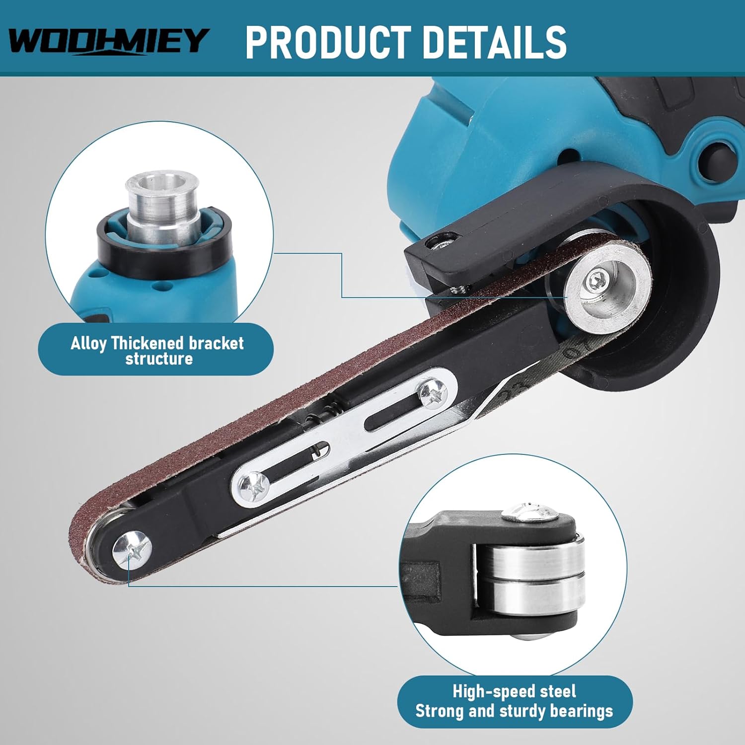Cordless Belt Sander 16.8V with 15 Belts for Wood Metal Grinding 2 Cordless Belt Sander 16.8V with 15 Belts for Wood Metal Grinding - Image 2