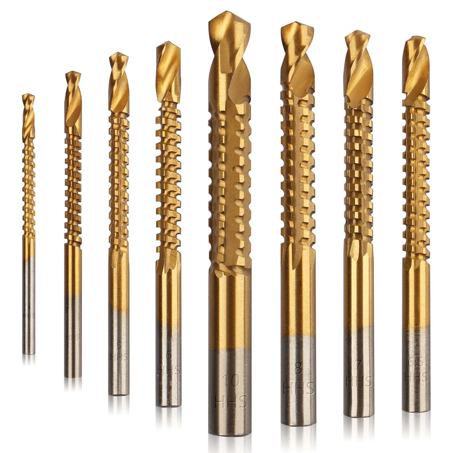 Premium Titanium HSS Drill Bit Set 3-10mm Wood Metal Plastic Cutting Bits 1 hvac tools drill bits