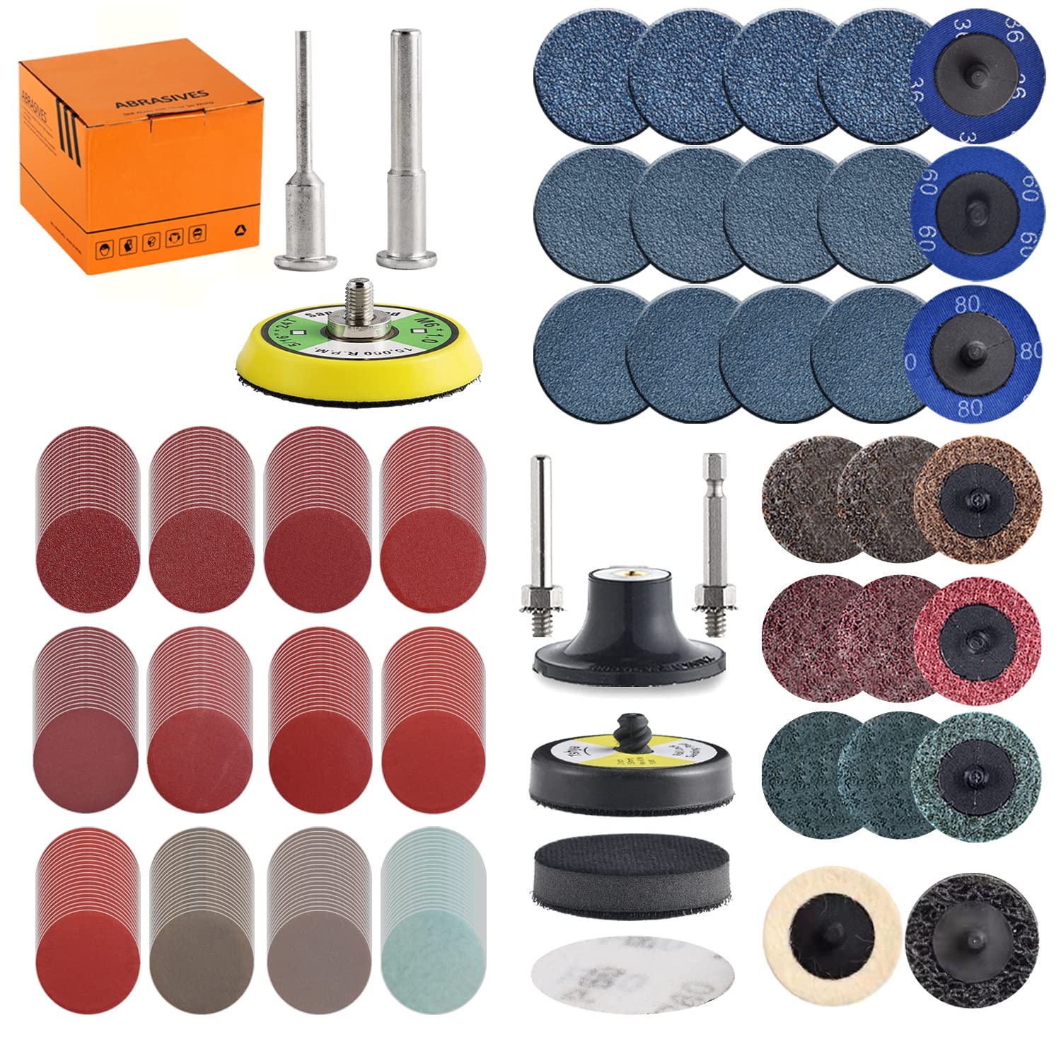 Sanding Discs 270Pc Kit for Drills with Grits 36 to 3000 1 sander tool attachment for drill