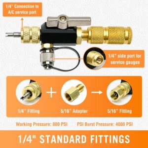 CAMPFIRE HVAC Valve Core Remover 1/4″ MegaFlow Vacuum Tool w/ 5/16″ Adapter