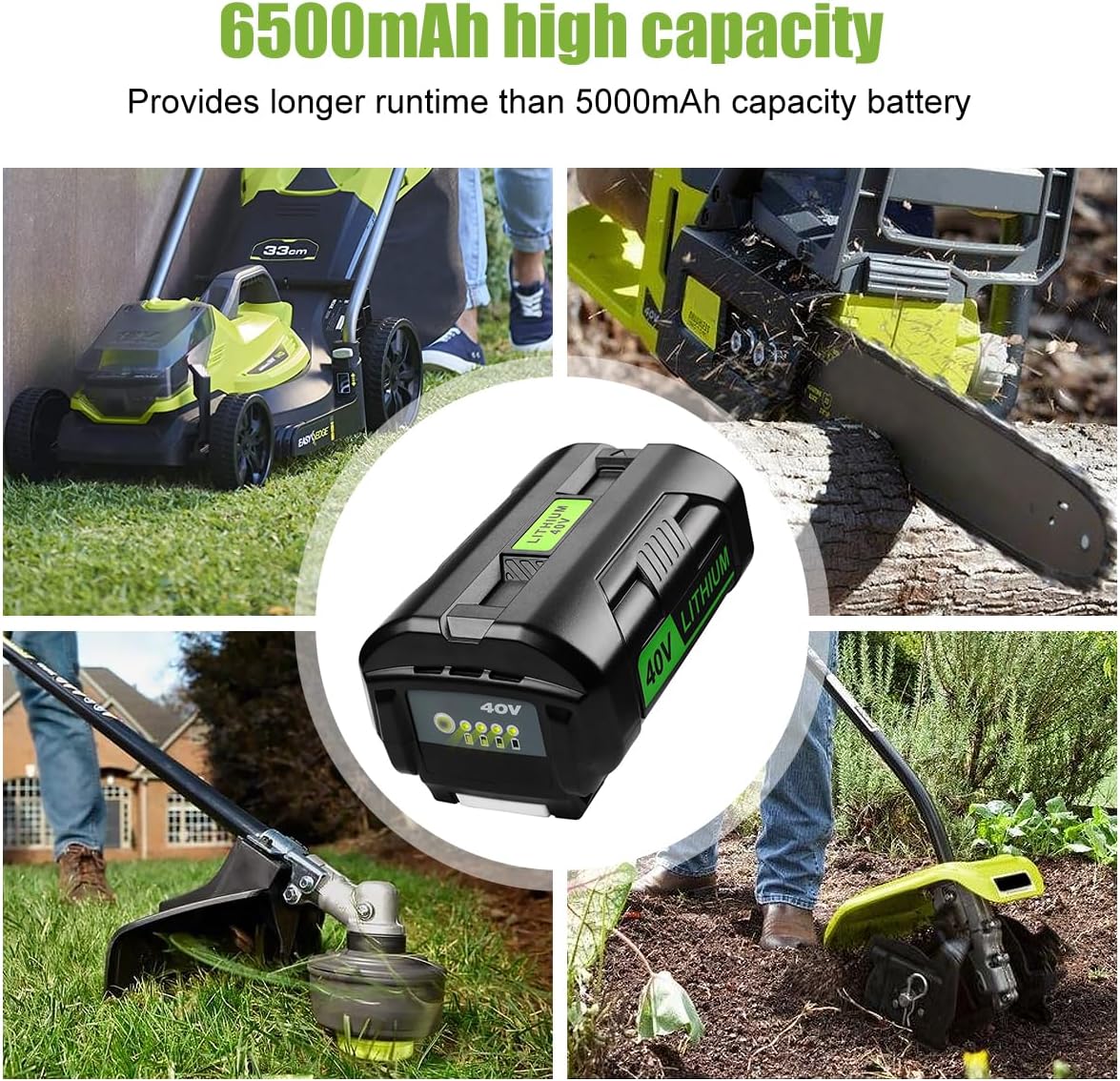 Power Up: ANTRobut 6.5Ah Replacement Battery for Ryobi 40V 2 Power Up: ANTRobut 6.5Ah Replacement Battery for Ryobi 40V - Image 2