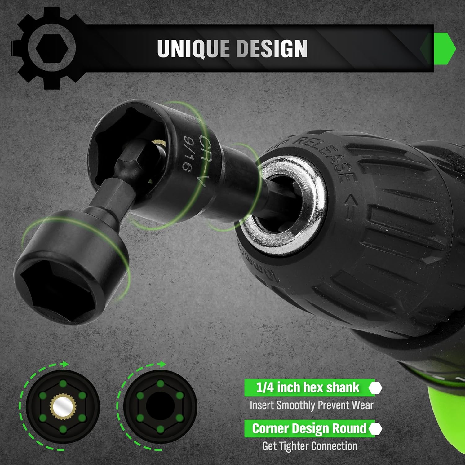 Magnetic Hex Nut Driver Set: 39-Piece SAE & Metric Power Drill Bits Kit 6 Magnetic Hex Nut Driver Set: 39-Piece SAE & Metric Power Drill Bits Kit - Image 6