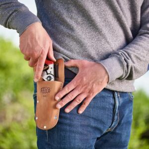 FELCO F910 Premium Leather Holster – Durable Belt Pouch for Gardening Tools