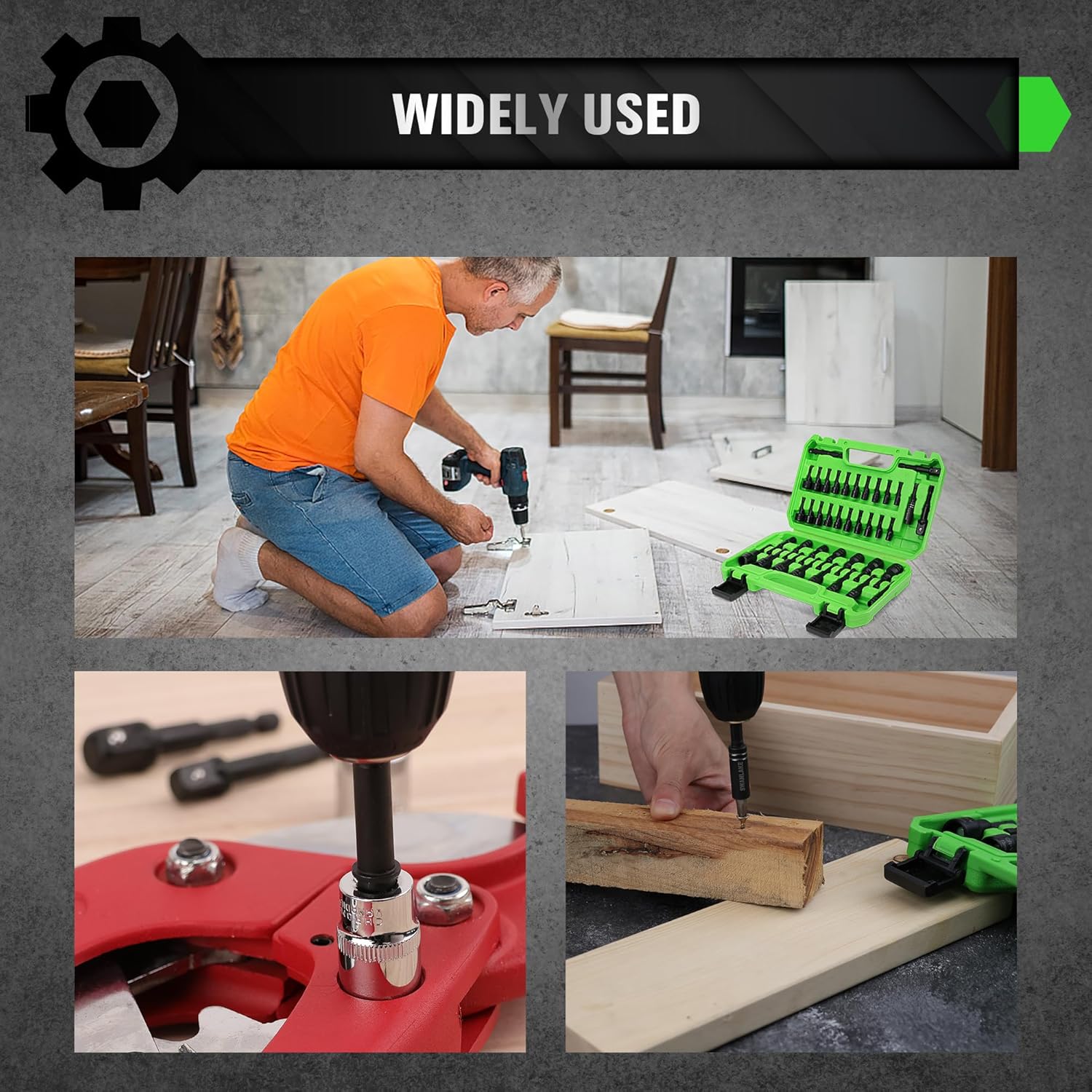 Magnetic Hex Nut Driver Set: 39-Piece SAE & Metric Power Drill Bits Kit 8 Magnetic Hex Nut Driver Set: 39-Piece SAE & Metric Power Drill Bits Kit - Image 8