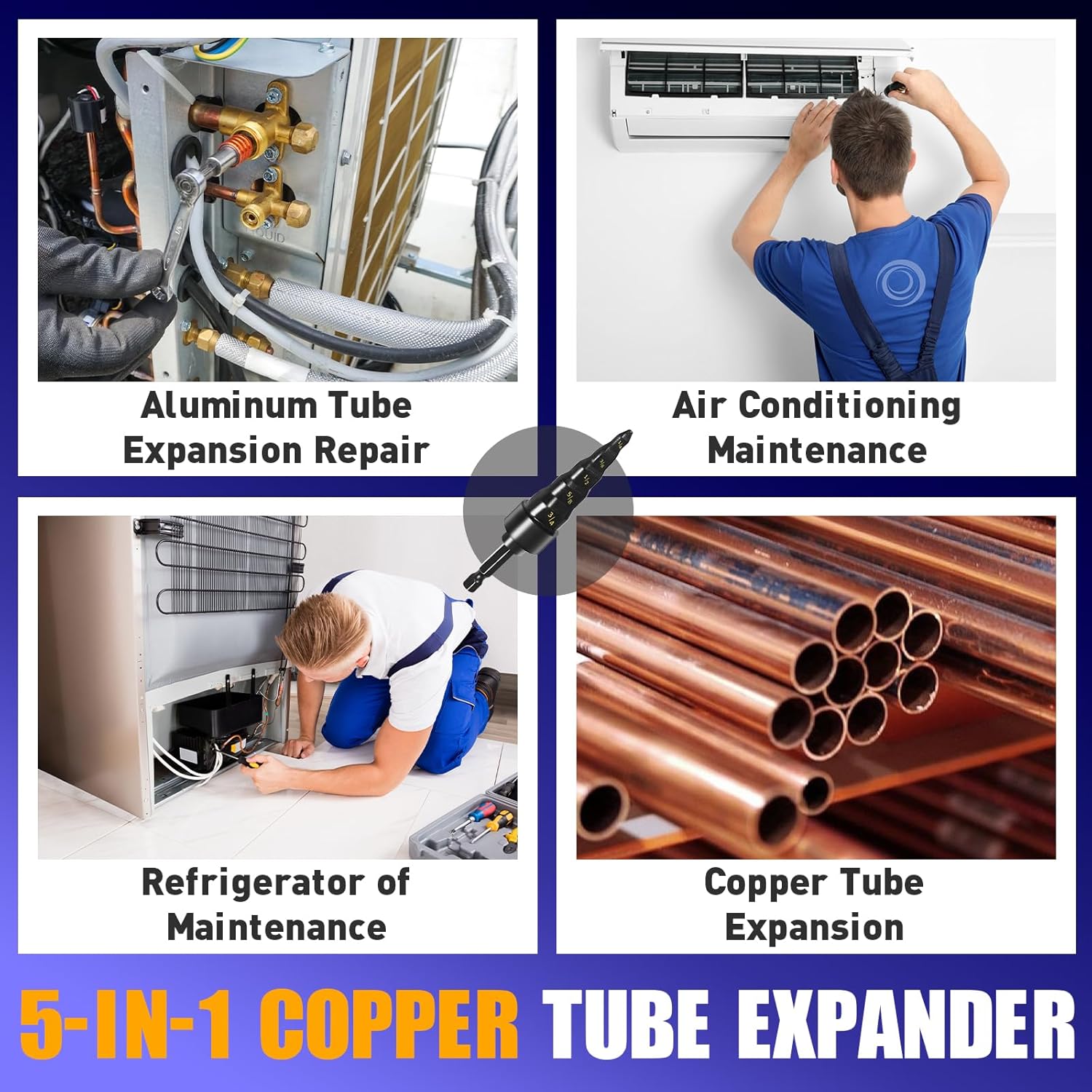 Professional 5-in-1 HVAC Copper Pipe Expander Tool with 5 Swaging Drill Bits 5 Professional 5-in-1 HVAC Copper Pipe Expander Tool with 5 Swaging Drill Bits - Image 5