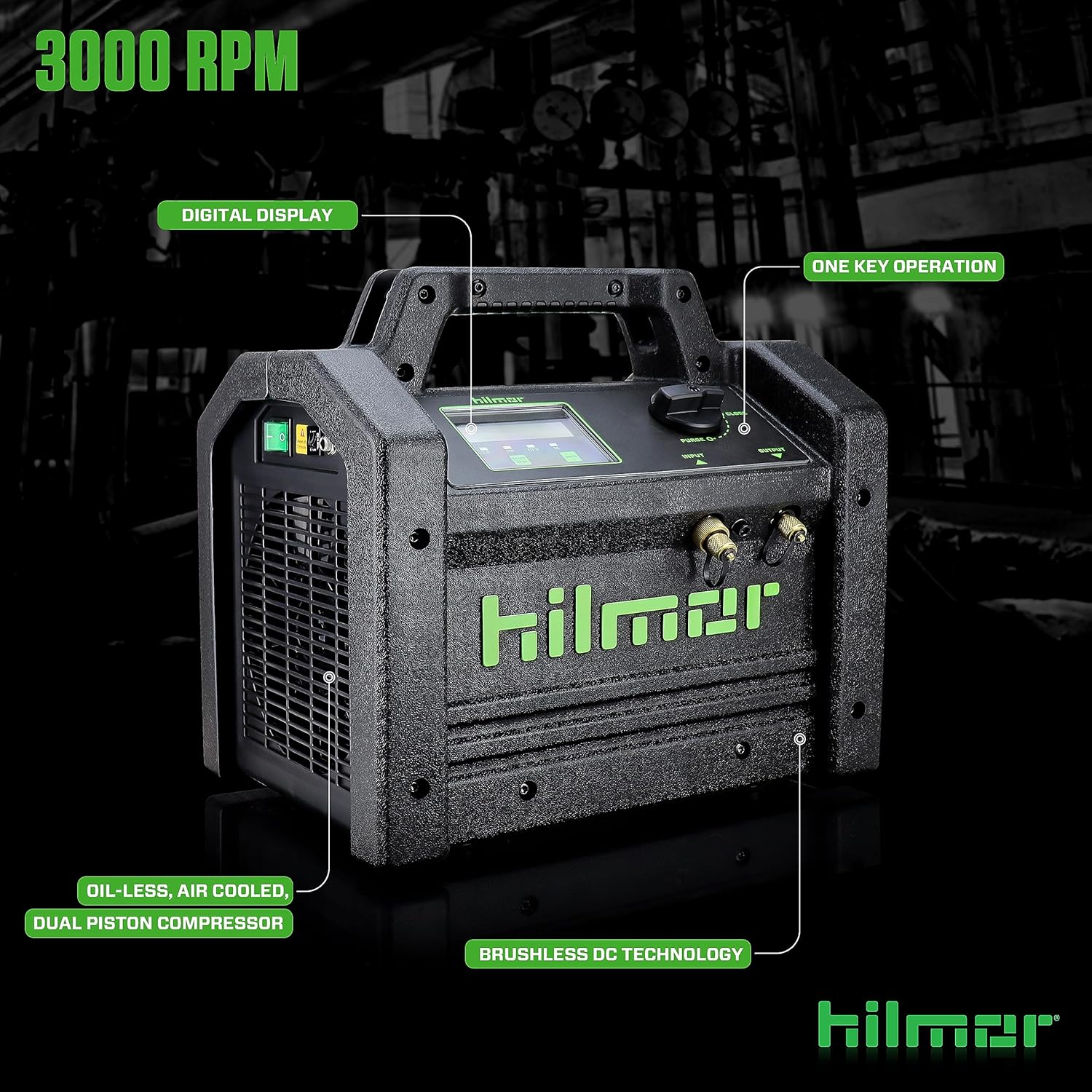 Hilmor 1950536 Brushless DC Pro Refrigerant Recovery System | HVAC 3 Hilmor 1950536 Brushless DC Pro Refrigerant Recovery System | HVAC - Image 3