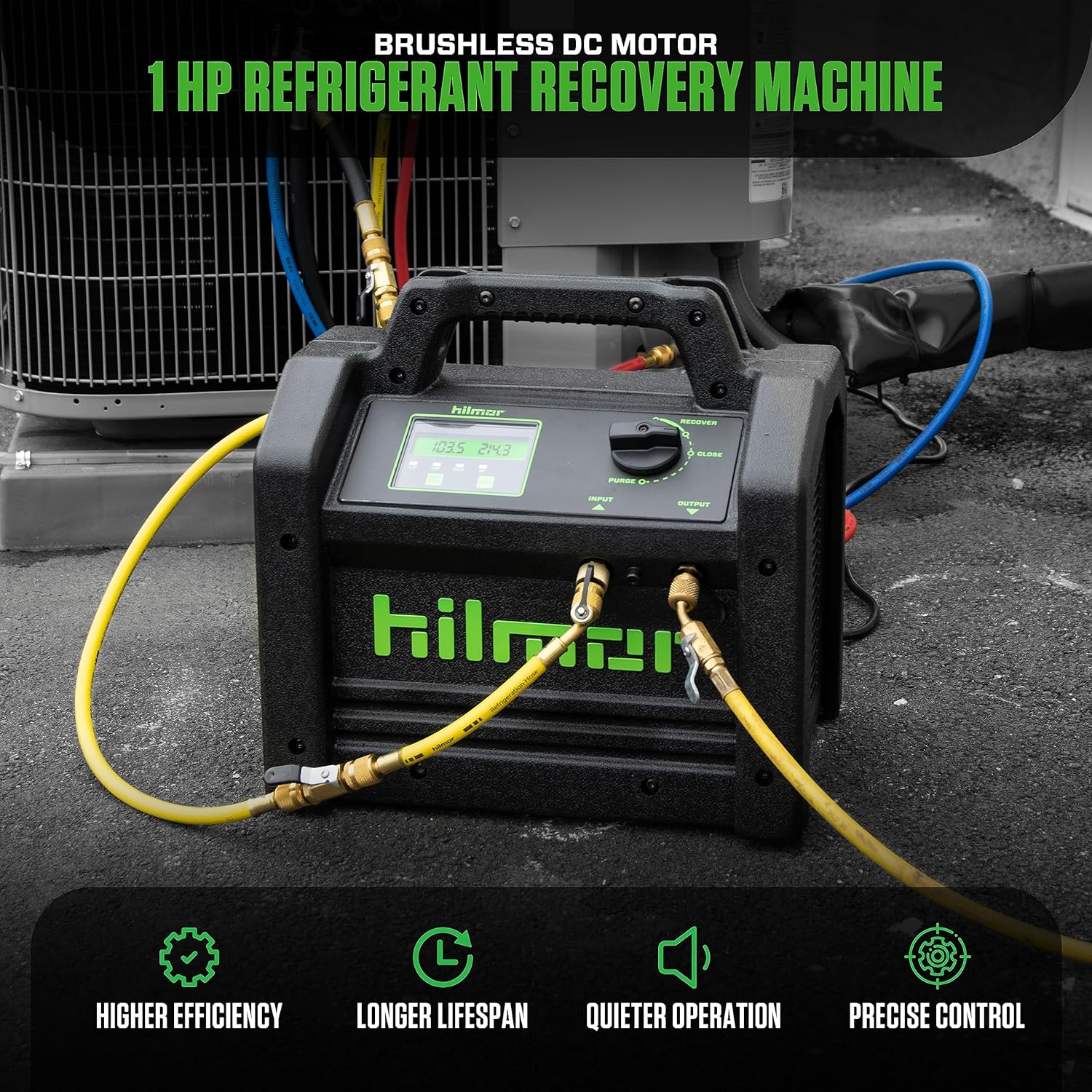 Hilmor 1950536 Brushless DC Pro Refrigerant Recovery System | HVAC 2 Hilmor 1950536 Brushless DC Pro Refrigerant Recovery System | HVAC - Image 2