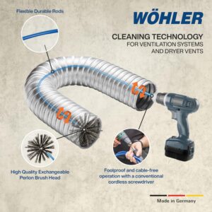 Pro Rotary Vent Brush 10′ | Wohler M10 Power Drill HVAC Cleaning System