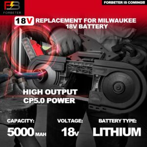 Milwaukee M18 5.0Ah Lithium Ion Battery Replacement High Capacity Power Tool Battery
