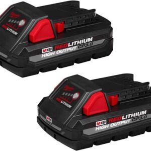 Milwaukee 48-11-1837 M18 18 Volt High Output CP 3.0 Ah Lithium-Ion Slide Battery, 2 Pack (Non-Retail Packaging)
