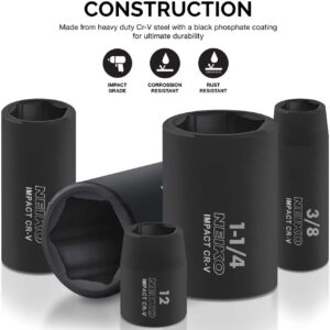 Professional 65-Piece 1/2″ Drive Impact Socket Set, SAE & Metric, Deep & Shallow Sockets