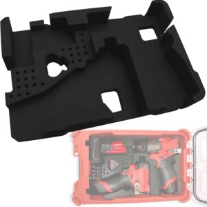 Terixe EVA Liner Organizer for Gen 3 M12 Drill Driver 3497-22(3404-20&3453-20), Compatible with Milwaukee 48-22-8435 Packout Tool Box - Precision-Cut Insert, Black