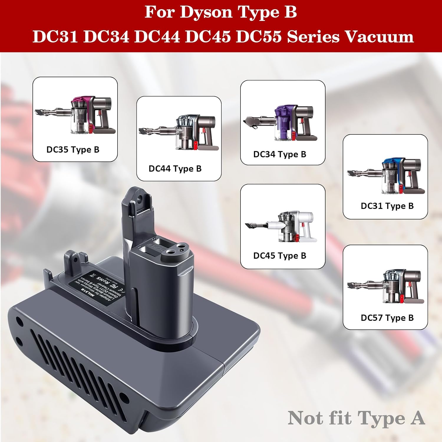 Milwaukee to Dyson Adapter 18V Battery Converter Type B DC31-DC57 5 Milwaukee to Dyson Adapter 18V Battery Converter Type B DC31-DC57 - Image 5