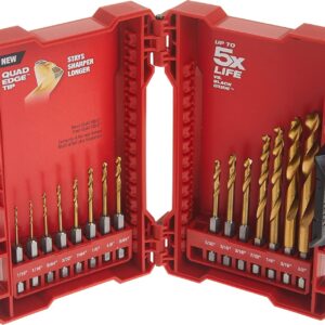 Milwaukee 15-Piece Titanium Nitride Coated Drill Bit Set Kit