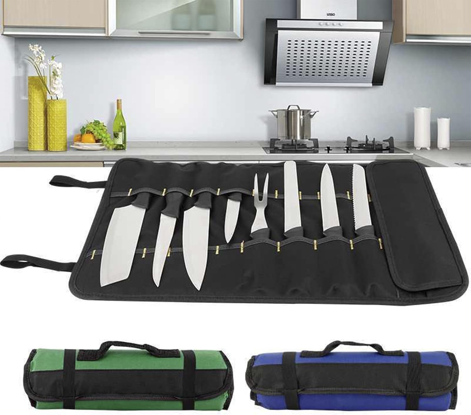 Tool Roll Organizer with 22 Pockets Heavy Duty Wrench Storage Bag 5 Tool Roll Organizer with 22 Pockets Heavy Duty Wrench Storage Bag - Image 5