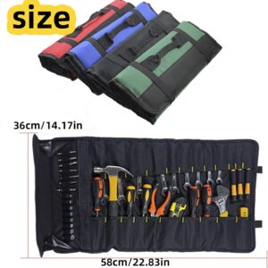 Tool Roll Organizer with 22 Pockets Heavy Duty Wrench Storage Bag