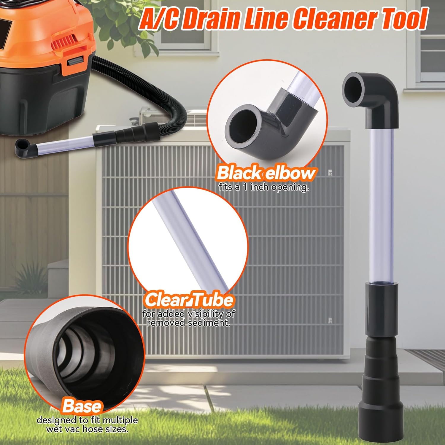 AC Drain Line Cleaner Tool Kit with 3/4" 1" Adapters for Wet Vac 4 AC Drain Line Cleaner Tool Kit with 3/4" 1" Adapters for Wet Vac - Image 4
