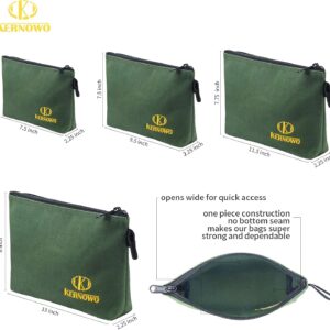 Heavy Duty Canvas Tool Pouch Set: 4-Pack Water-Resistant Storage Bags