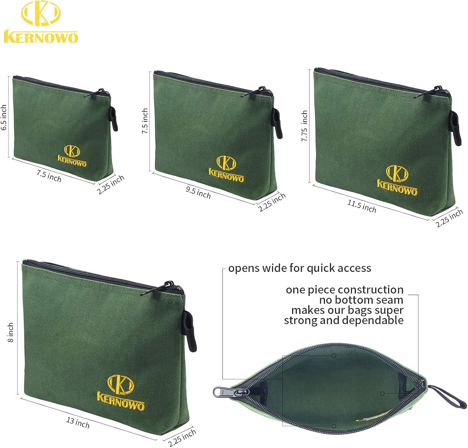 Heavy Duty Canvas Tool Pouch Set: 4-Pack Water-Resistant Storage Bags 2 Heavy Duty Canvas Tool Pouch Set: 4-Pack Water-Resistant Storage Bags - Image 2