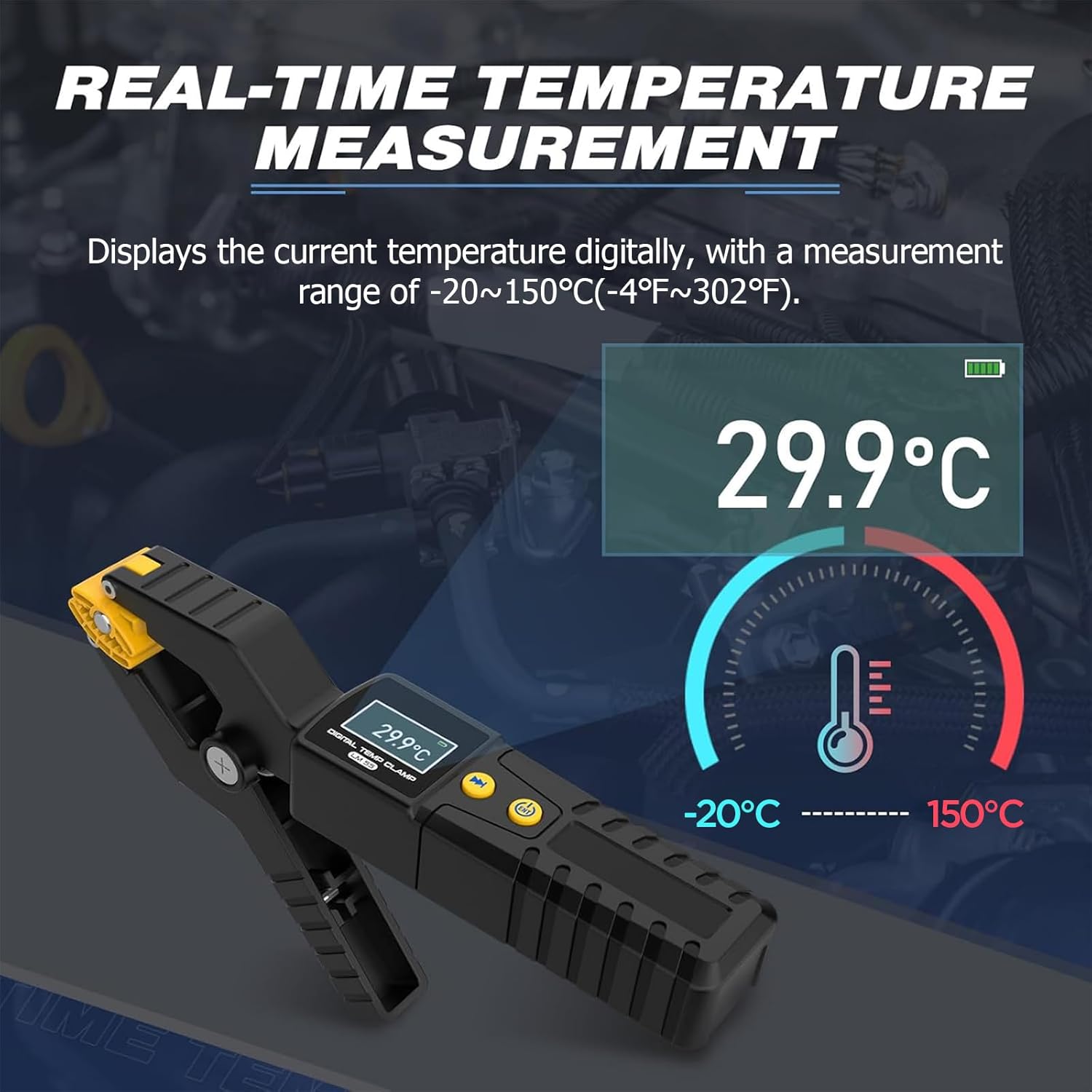 LM55 HVAC Digital Clamp Thermometer -20 to 150°C Real-Time Temp Display 3 LM55 HVAC Digital Clamp Thermometer -20 to 150°C Real-Time Temp Display - Image 3