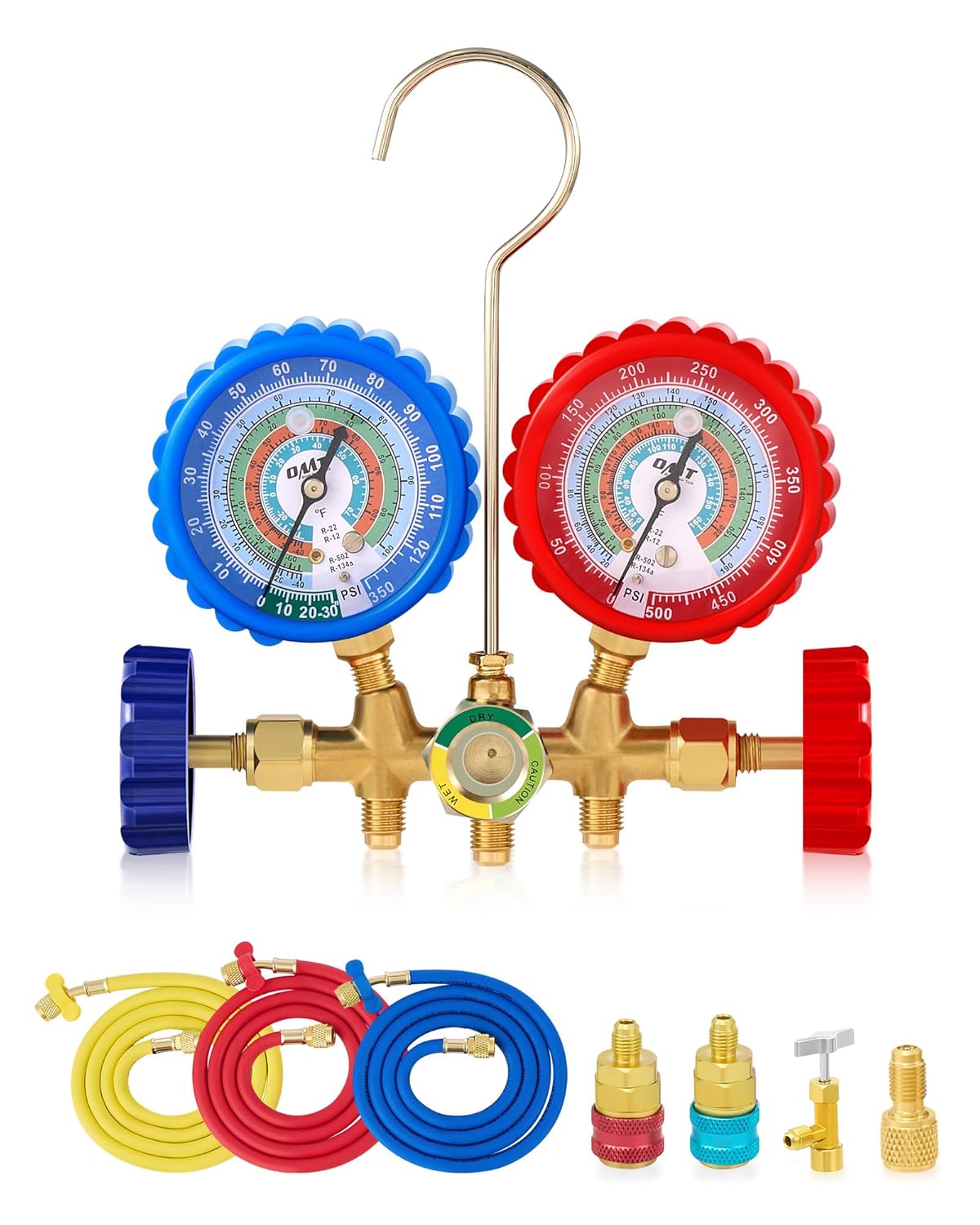 Professional HVAC AC Manifold Gauge Set for R12 R134a Refrigerant Recharge Kit 1 hvac tools clearance gauge