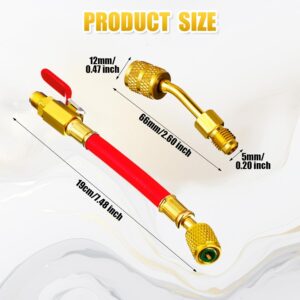 Mudder 7pc HVAC AC Ball Valve Set 1/4″ R410A R134A Refrigerant Kit