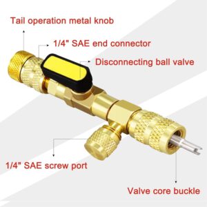 HVAC AC Valve Core Removal Tool R410A 20 Cores 10 Brass Nuts SAE Adapter