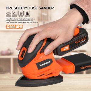 Powerful 20V Cordless Detail Sander Kit – 12000 RPM, Dust Collection, Home DIY Tool