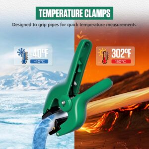 HVAC Pipe Clamp Thermometer K-Type Probe for Accurate Temp Reading
