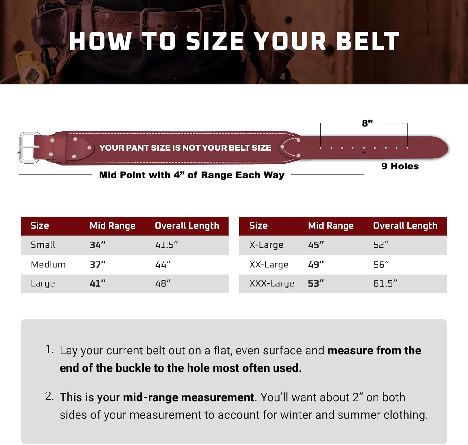 Occidental Leather 5" Wide Back Support Work Belt - Heavy-Duty USA Made Stronghold System 6 Occidental Leather 5" Wide Back Support Work Belt - Heavy-Duty USA Made Stronghold System - Image 6