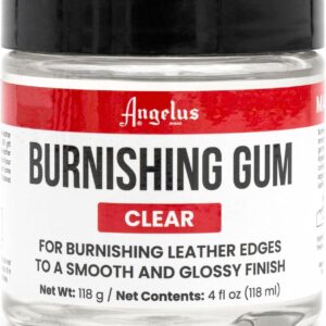 Angelus Burnishing Gum Leather Edge Finish Clear | Turns Leather Edges to Smooth & Glossy | 4oz (118mL)