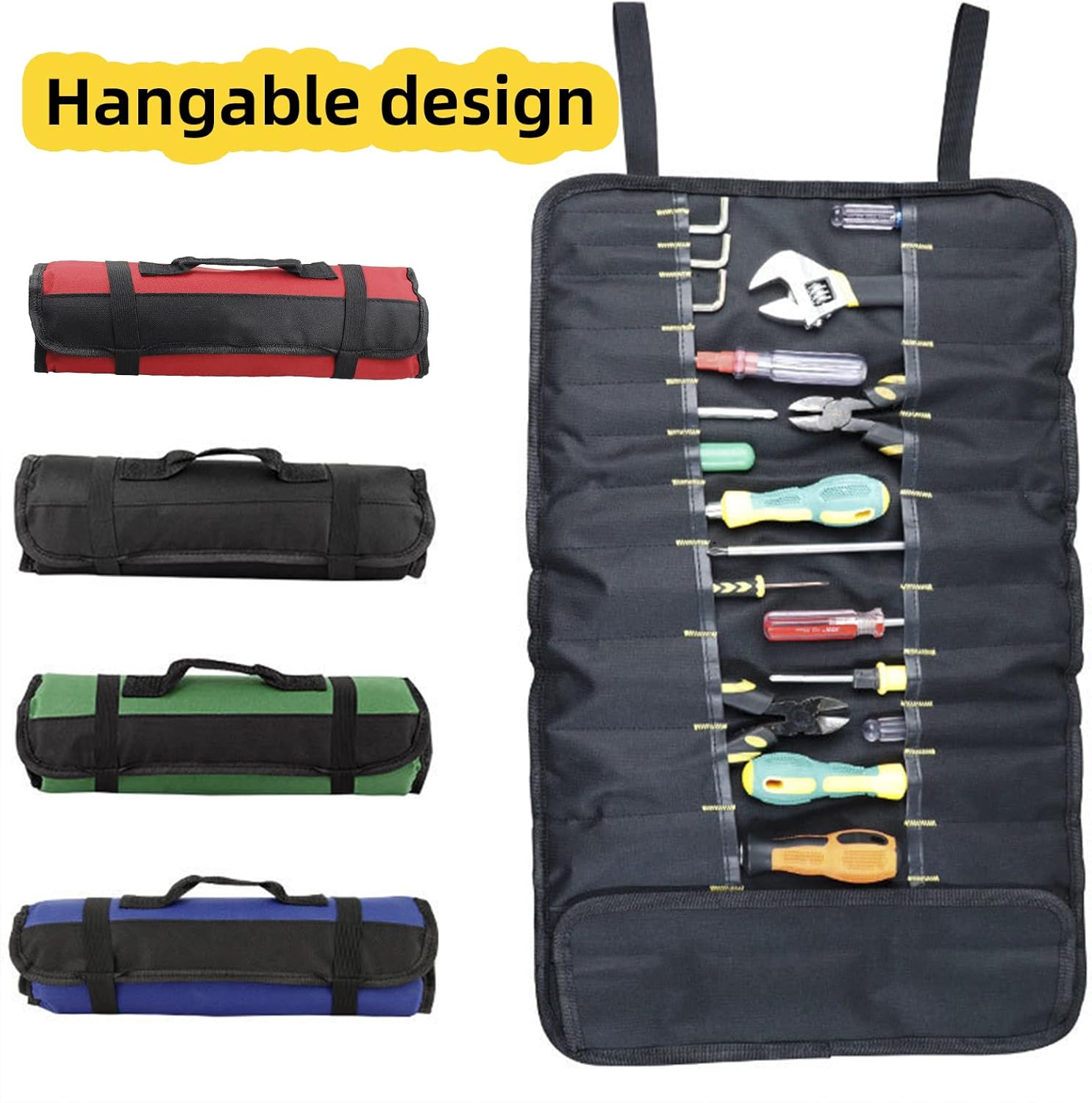 Tool Roll Organizer with 22 Pockets Heavy Duty Wrench Storage Bag 6 Tool Roll Organizer with 22 Pockets Heavy Duty Wrench Storage Bag - Image 6