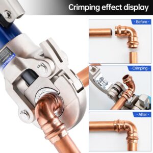 Copper Pipe Crimping Tool Kit with 3 Jaws and Cutter for Plumbers