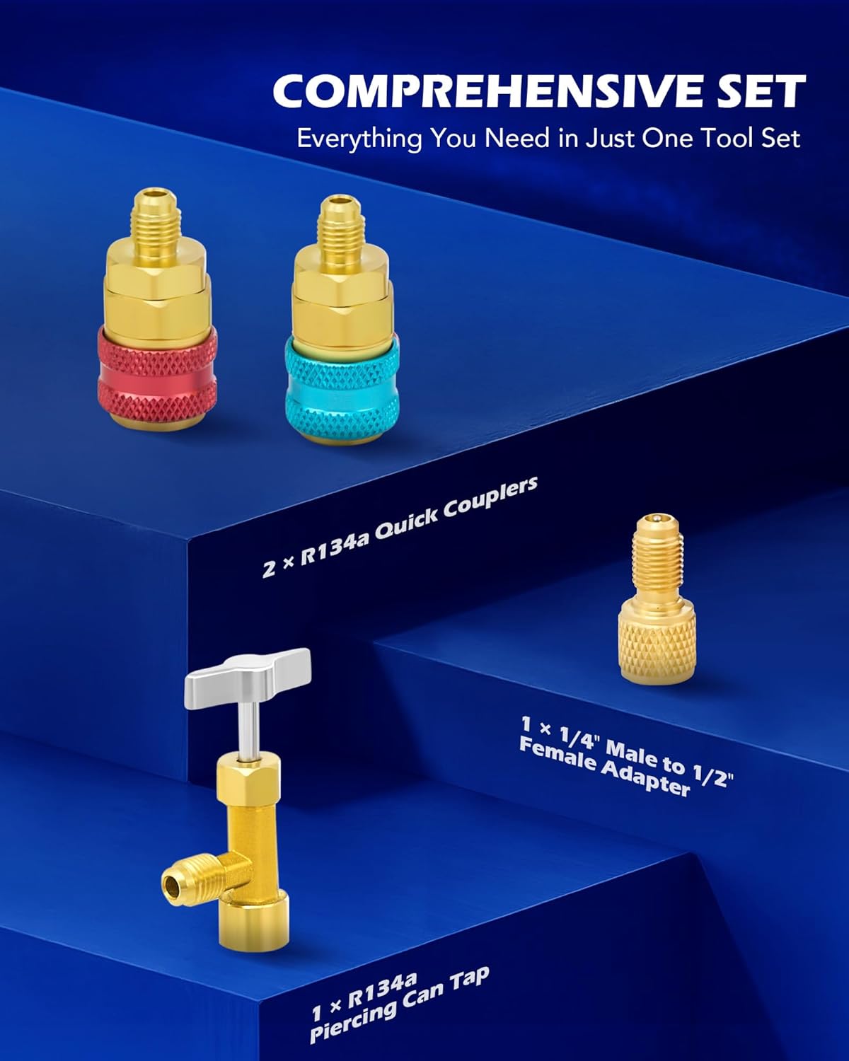 Professional HVAC AC Manifold Gauge Set for R12 R134a Refrigerant Recharge Kit 3 Professional HVAC AC Manifold Gauge Set for R12 R134a Refrigerant Recharge Kit - Image 3