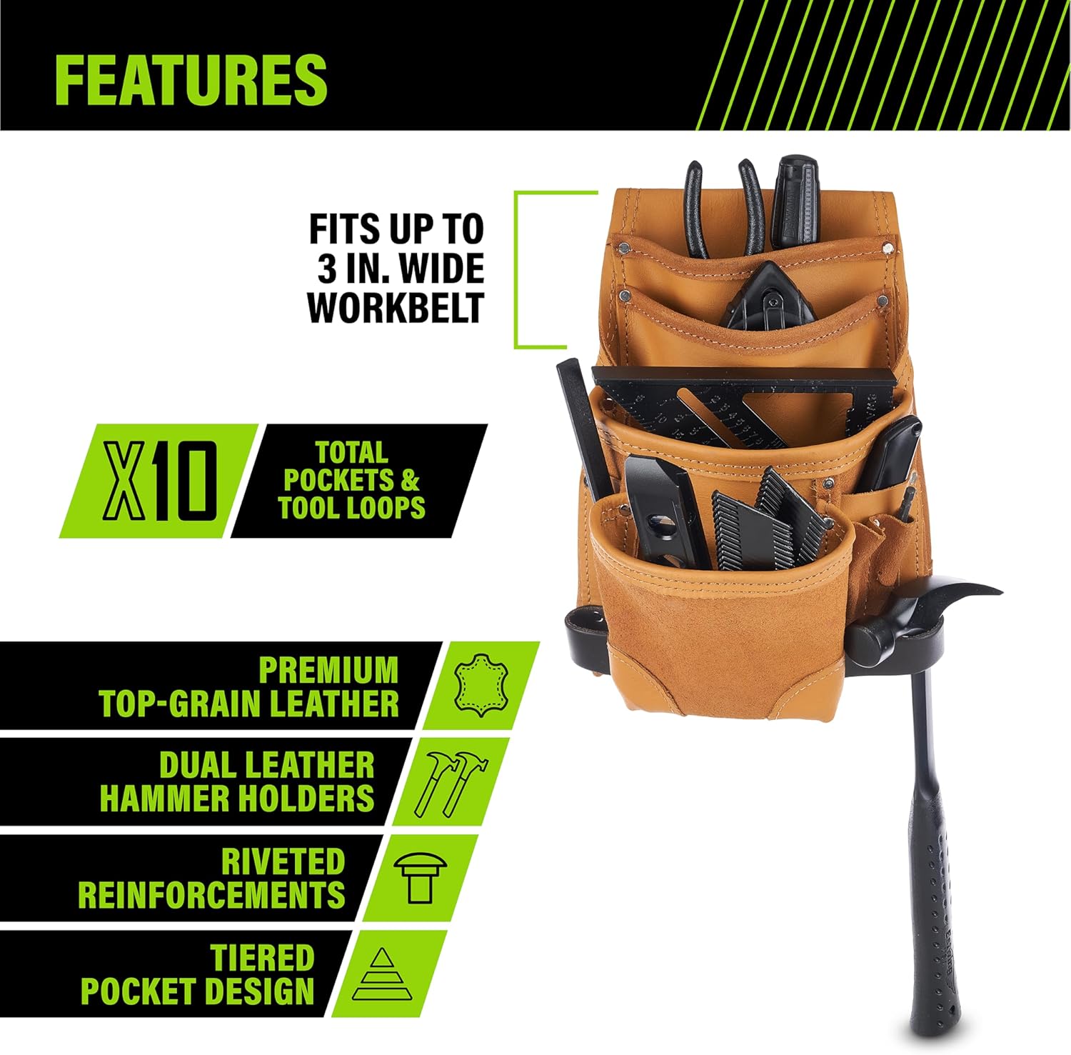 Professional Electrician Tool Pouch with Multi-Pocket Organizer 2 Professional Electrician Tool Pouch with Multi-Pocket Organizer - Image 2