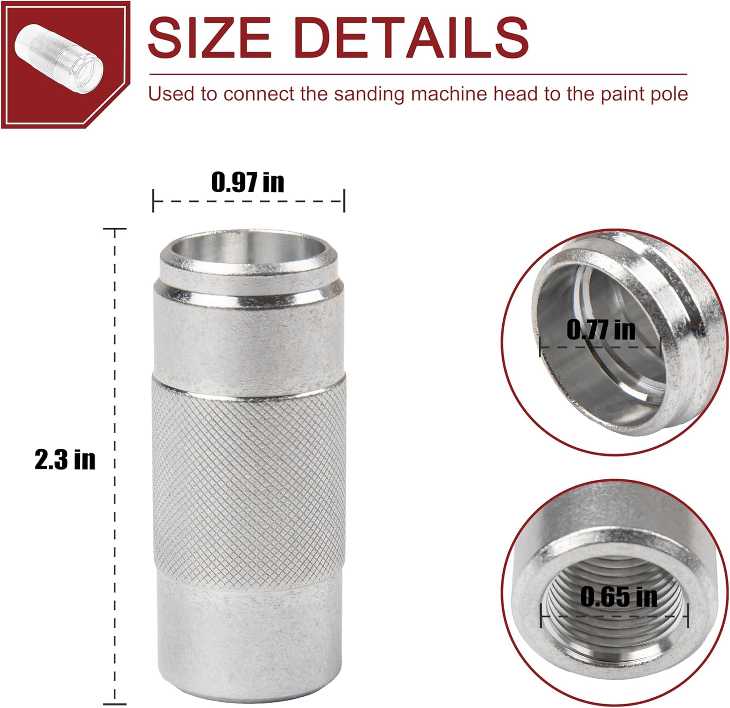 Sanding Pole Adapter Connects Wood Handles to Any Sander Head 3 Sanding Pole Adapter Connects Wood Handles to Any Sander Head - Image 3