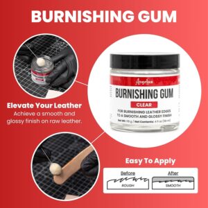 Angelus Clear Leather Edge Finish | Professional Glossy Smooth Edges | 4oz Burnishing Gum
