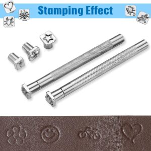 70pc Leather Stamping Kit with Letter Number Stamps and Punch Tools