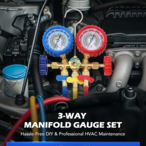 Professional HVAC AC Manifold Gauge Set for R12 R134a Refrigerant Recharge Kit