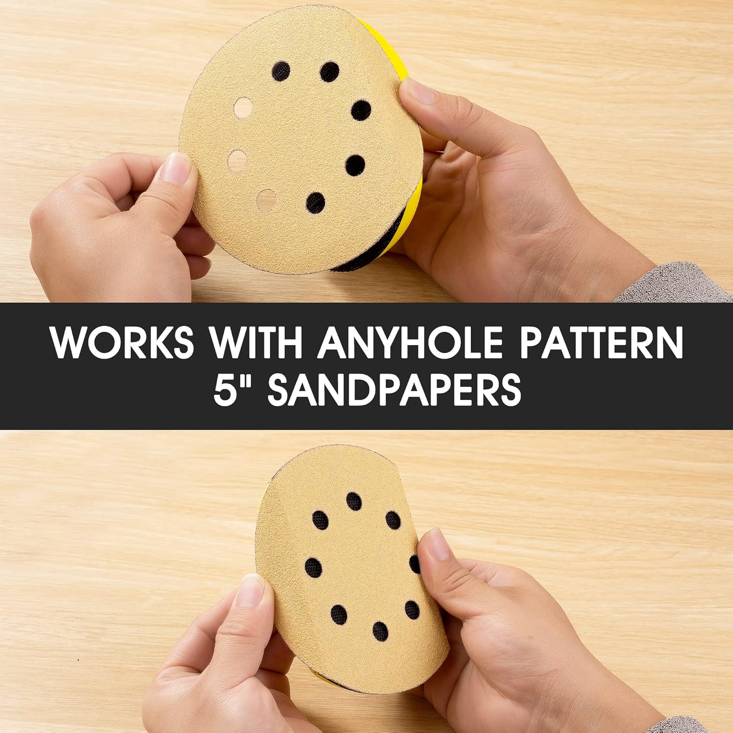 Premium 5" Hand Sanding Block Set: Hook & Loop Wood Auto Body Mouse Pad Sanders 7 Premium 5" Hand Sanding Block Set: Hook & Loop Wood Auto Body Mouse Pad Sanders - Image 7