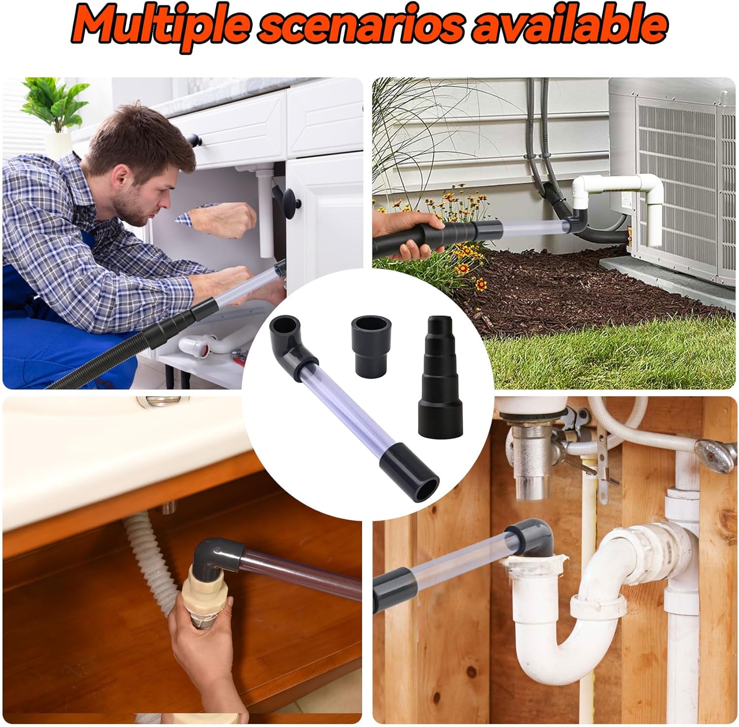 AC Drain Line Cleaner Tool Kit with 3/4" 1" Adapters for Wet Vac 6 AC Drain Line Cleaner Tool Kit with 3/4" 1" Adapters for Wet Vac - Image 6