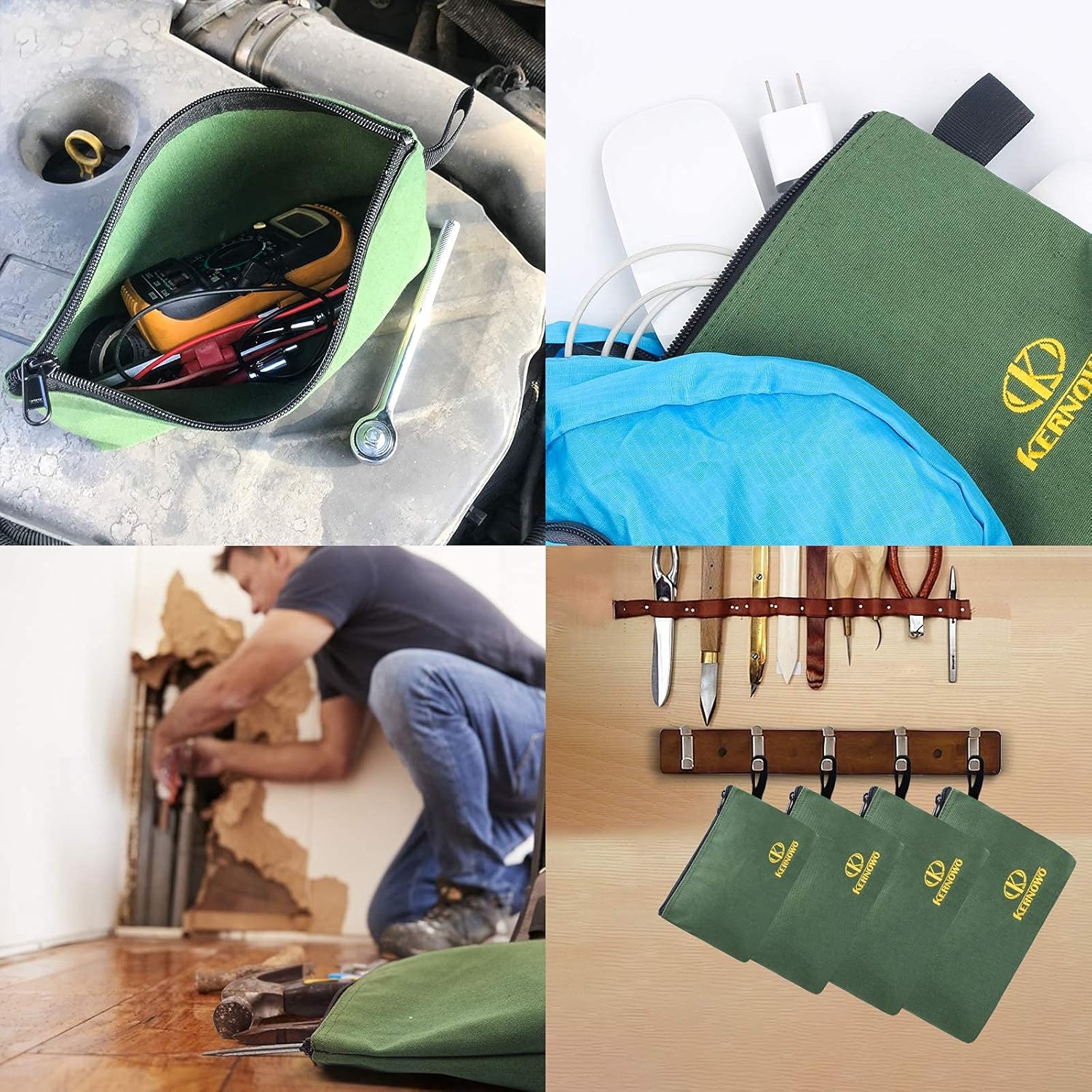 Heavy Duty Canvas Tool Pouch Set: 4-Pack Water-Resistant Storage Bags 6 Heavy Duty Canvas Tool Pouch Set: 4-Pack Water-Resistant Storage Bags - Image 6